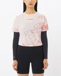 SALOMON S/LAB SPEED TEE W LILAC ASH ET FIERY RED Tee shirt running pas cher