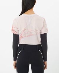 SALOMON S/LAB SPEED TEE W LILAC ASH ET FIERY RED Tee shirt running pas cher