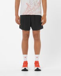 SALOMON SENSE AERO STOW 5" SHORT DEEP BLACK  Short running pas cher