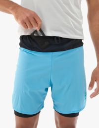 COMPRESSPORT TRAIL RACING 2 EN 1 SHORT NORSE BLUE  Short de running pas cher