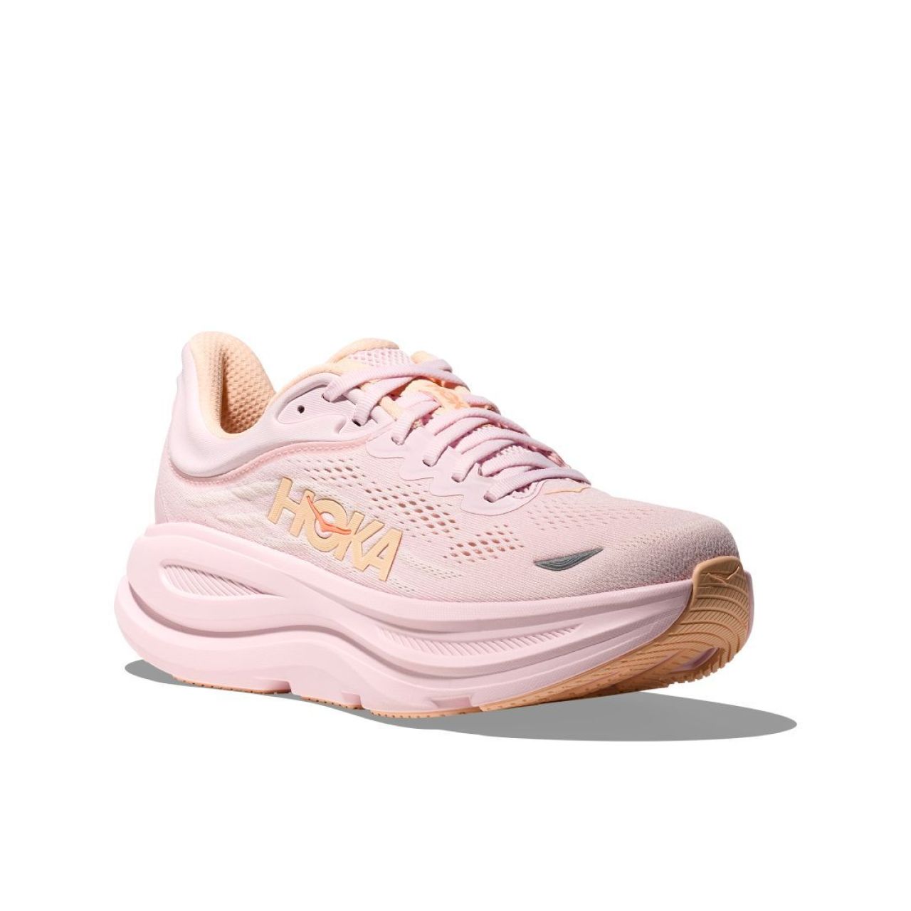 HOKA BONDI 9 LILAC CREAM ET TANGERINE GLOW Chaussures de running