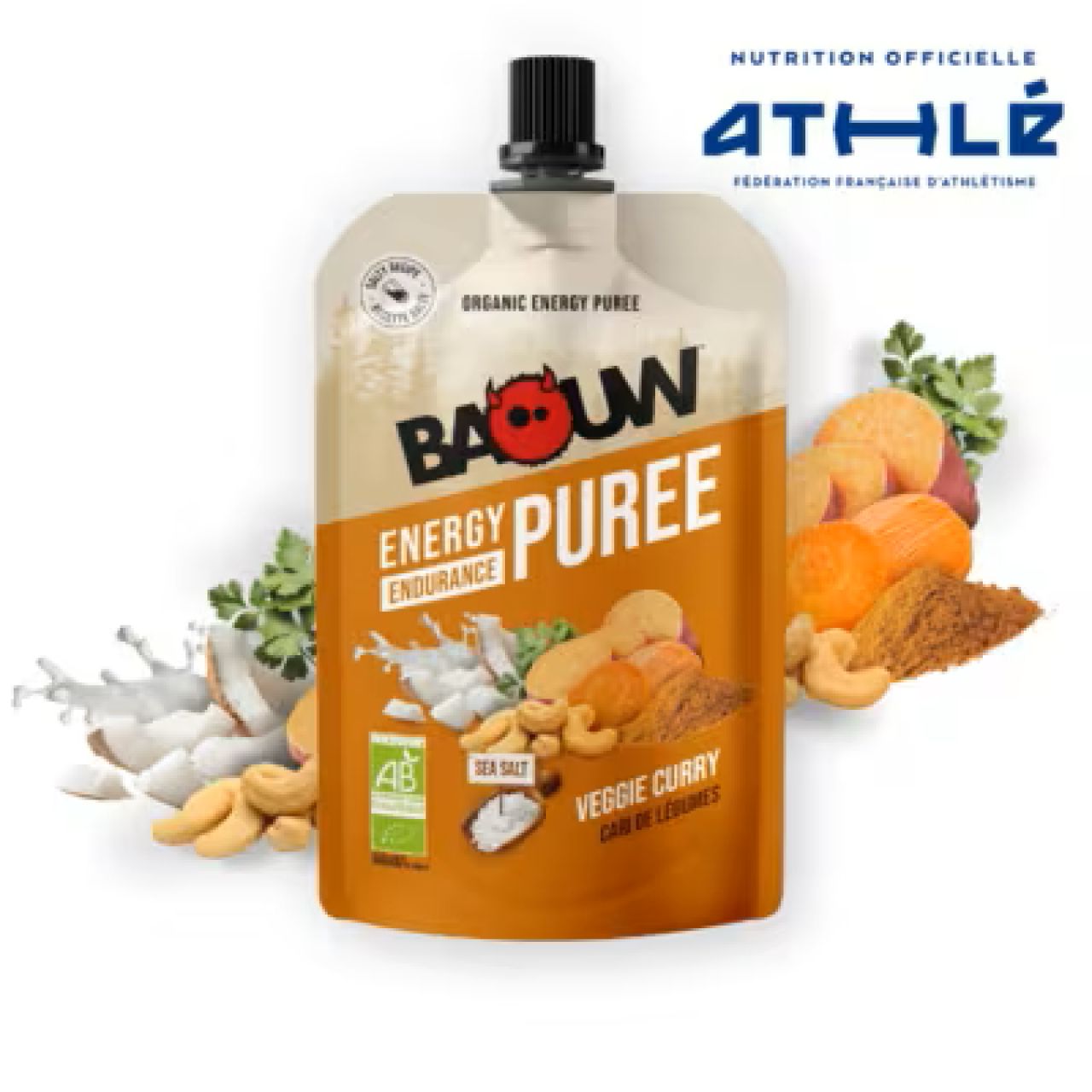 BAOUW PUREE SALEE VEGGIE COCONUT CASHEW CURRY 90G Purée énergetique