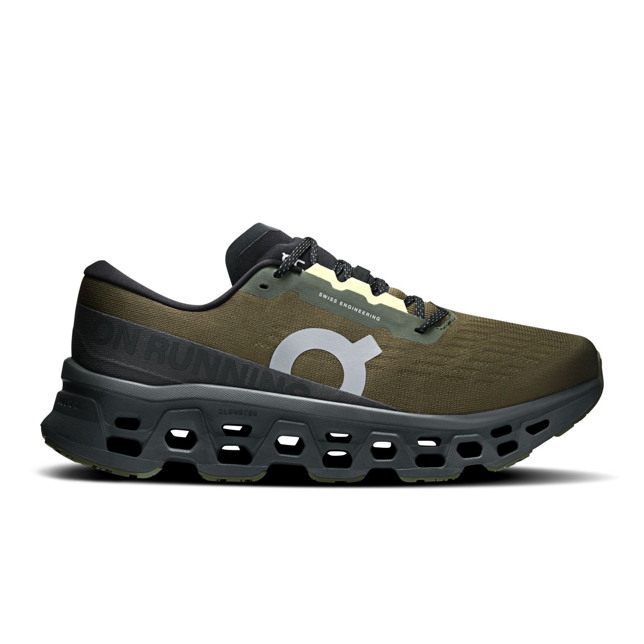ON RUNNING CLOUDMONSTER 3 OLIVE ET ECLIPSE Chaussures de running