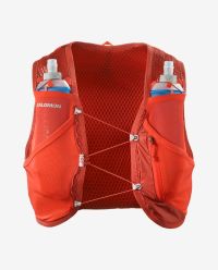 SALOMON ACTIVE SKIN 8 SET RED DAHLIA ET HIGH RISK RED Sac à dos trail pas cher