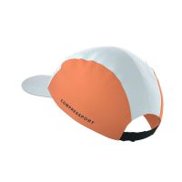 COMPRESSPORT 5 PANEL LIGHT CAP WHITE ET TIGERLILY  Casquette running pas cher
