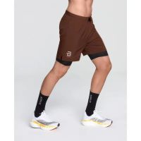 DAEHLIE SHORT RUN 2 EN 1 CHOCOLATE  Short Running pas cher