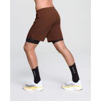 DAEHLIE SHORT RUN 2 EN 1 CHOCOLATE  Short Running pas cher