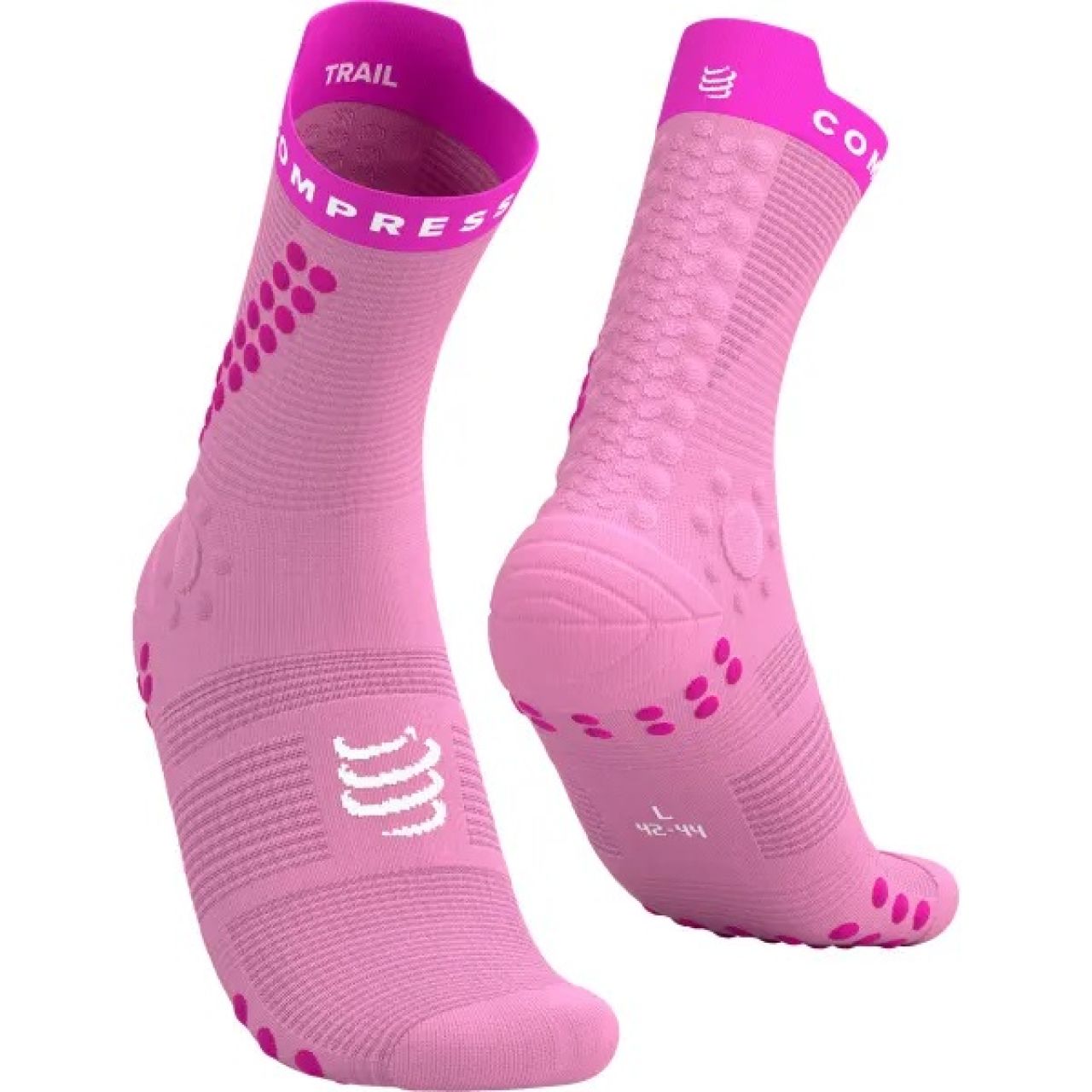 COMPRESSPORT PRO RACING SOCKS V4.0 BEGONIA ET NEON PINK Chaussettes running