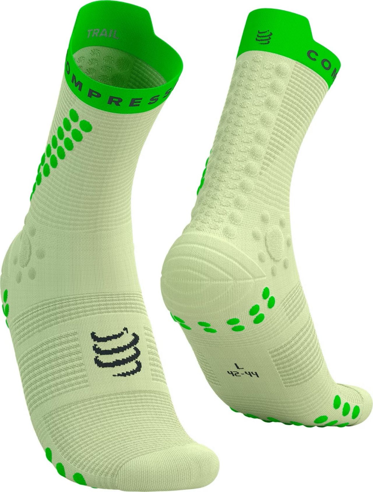 COMPRESSPORT PRO RACING SOCKS V4.0 LIME ET NEON GREEN Chaussettes running