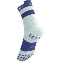 COMPRESSPORT PRO RACING SOCKS V4 STAR WHITE ET ORIENT BLUE Chaussettes running pas cher
