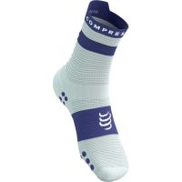 COMPRESSPORT PRO RACING SOCKS V4 STAR WHITE ET ORIENT BLUE Chaussettes running pas cher