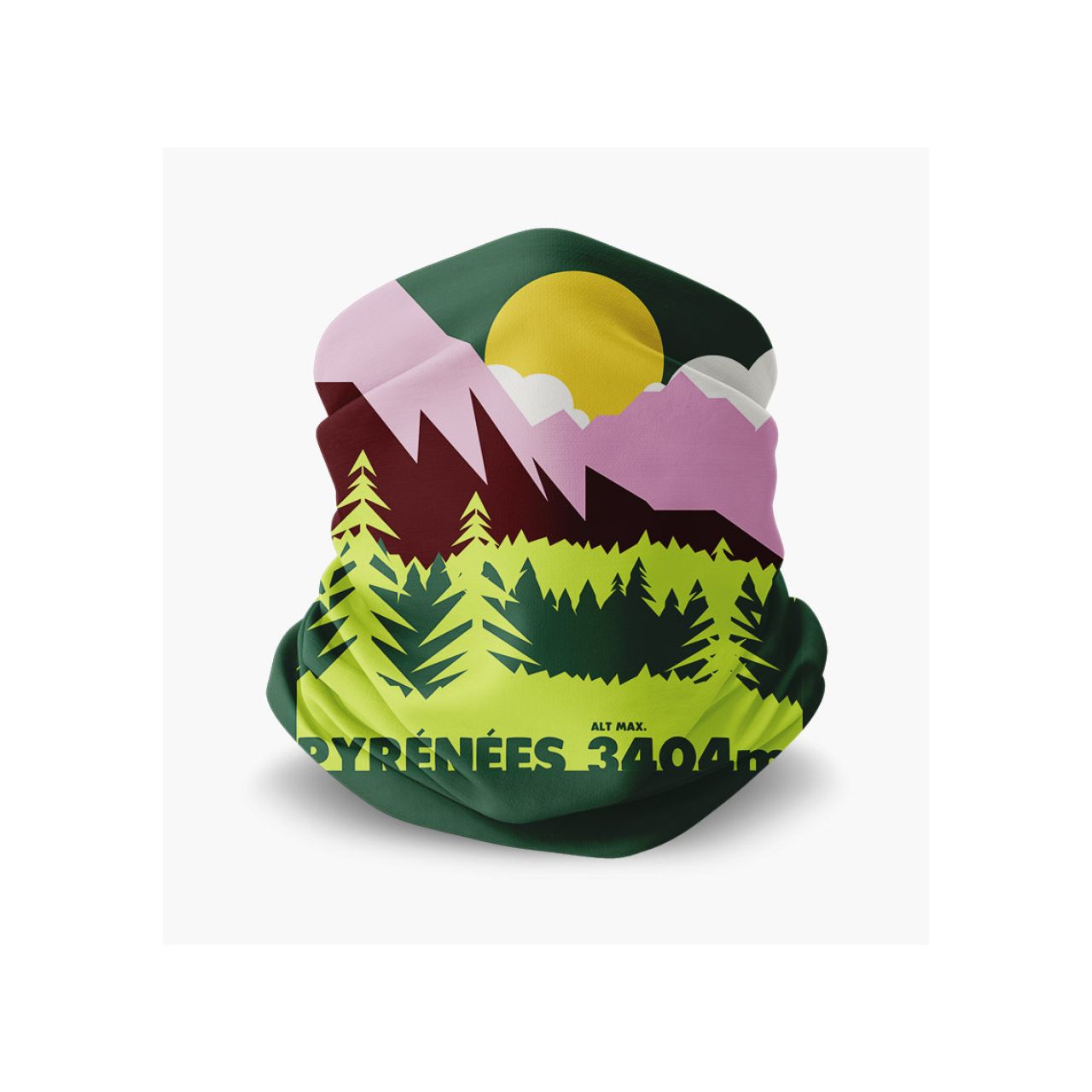 BV SPORT FOULARD SUMMIT PYRENEES VERT Bandeau multifonctions