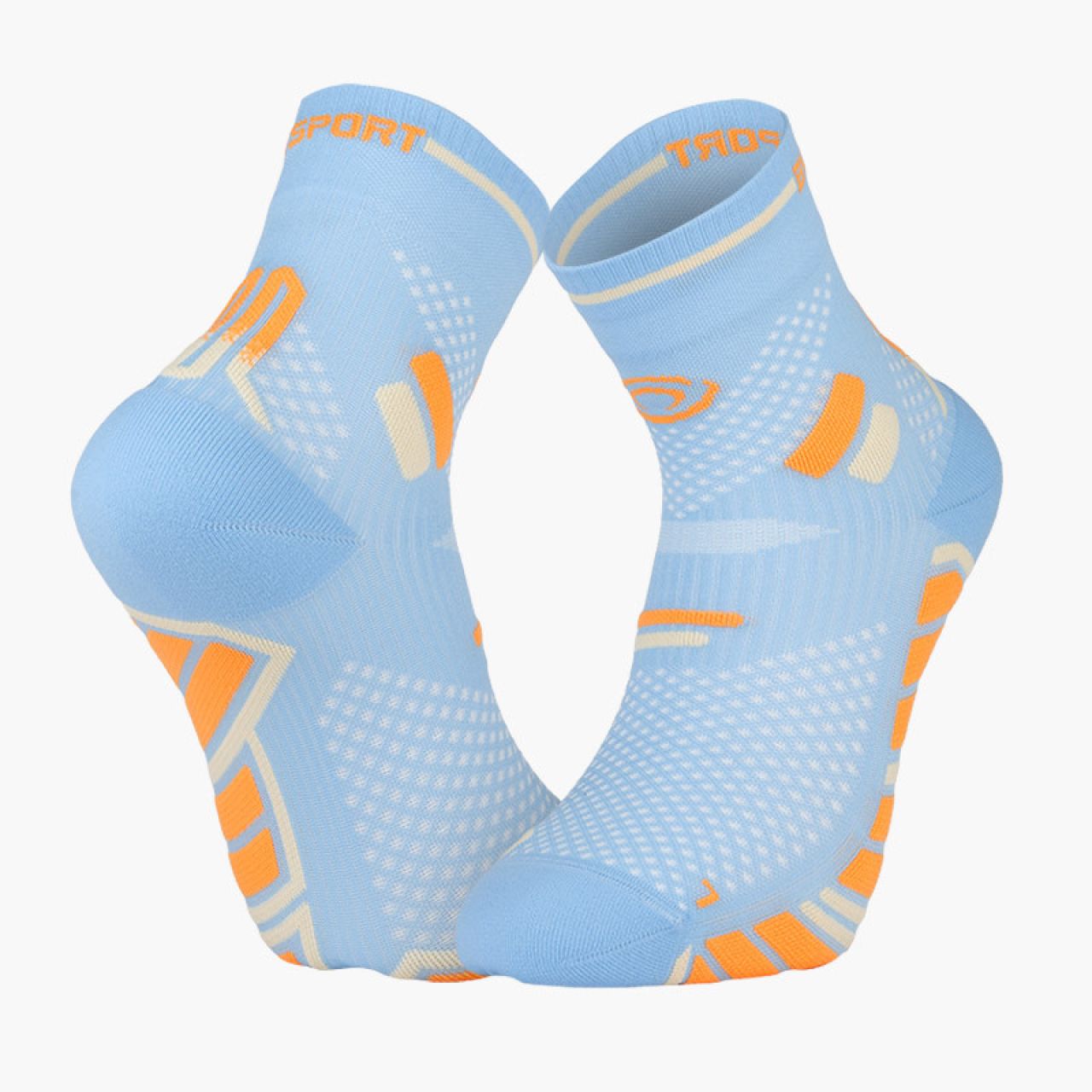 BV SPORT CHAUSSETTES TRAIL ULTRA 2 MID CIEL ET ORANGE Chaussettes de trail