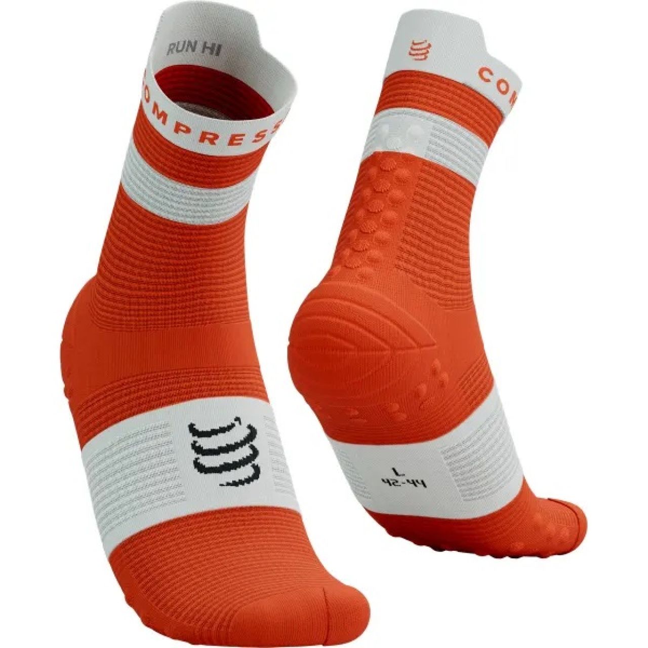 COMPRESSPORT PRO RACING SOCKS V4 TIGERLILY ET WHITE Chaussettes running