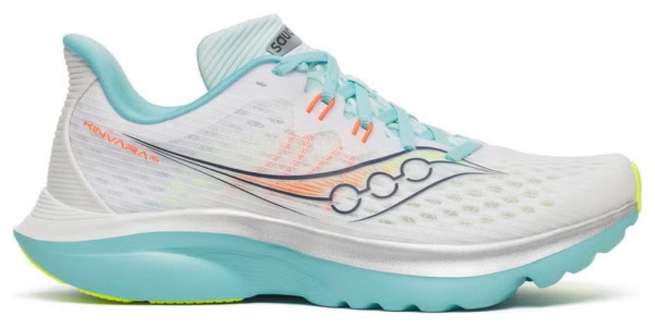SAUCONY KINVARA 16 WHITE ET AQUA  Chaussures running saucony