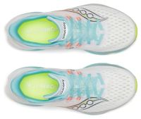 SAUCONY KINVARA 16 WHITE ET AQUA  Chaussures running saucony pas cher