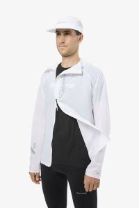 NNORMAL TRAIL WIND JACKET WHITE Veste de  running pas cher