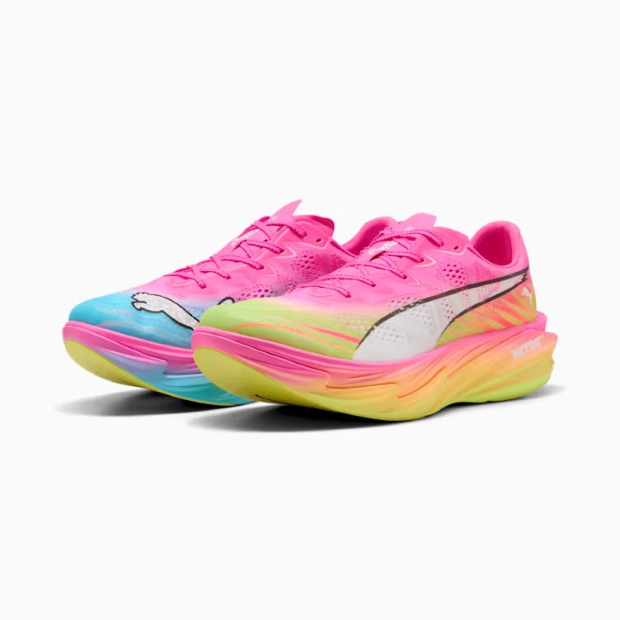 PUMA DEVIATE NITRO ELITE 4 ST POISON PINK ET YELLOW ALERT Chaussures de running