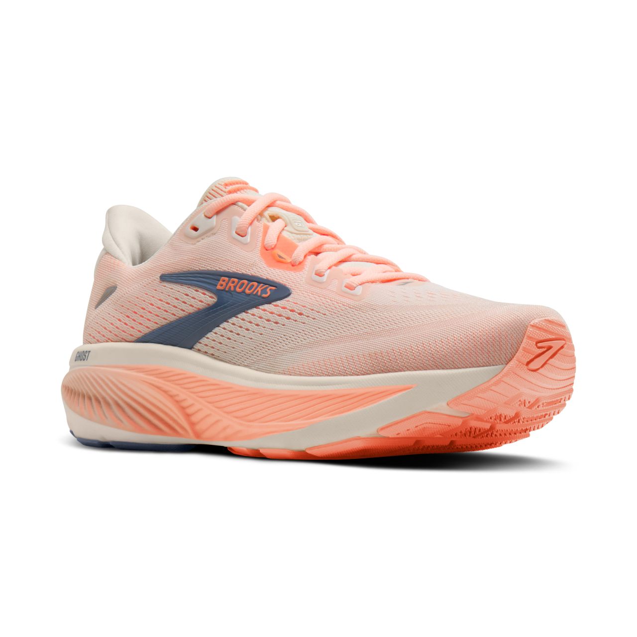 BROOKS GHOST 18 STAR WHITE, CYBER PEACH ET GREY Chaussures de running