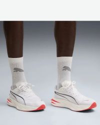 PUMA DEVIATE PURE NITRO WHITE ET ULTRA RED Chaussures de running pas cher