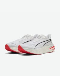 PUMA DEVIATE PURE NITRO WHITE ET ULTRA RED Chaussures de running pas cher