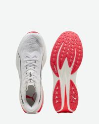 PUMA DEVIATE PURE NITRO WHITE ET ULTRA RED Chaussures de running pas cher