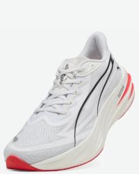 PUMA DEVIATE PURE NITRO WHITE ET ULTRA RED Chaussures de running pas cher