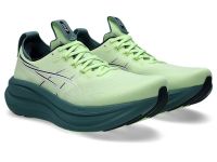 ASICS GEL NIMBUS 28 ILLUMINATE YELLOW ET FOGGY TEAL Chaussure running asics pas cher