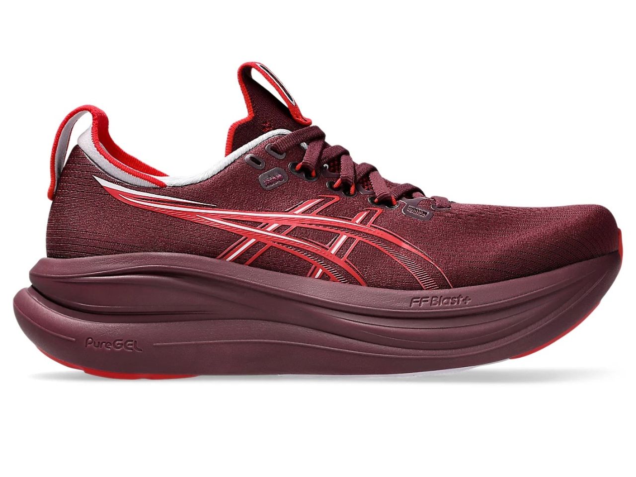 ASICS GEL NIMBUS 28 BENIIMO PURPLE ET SPEED RED Chaussure running asics