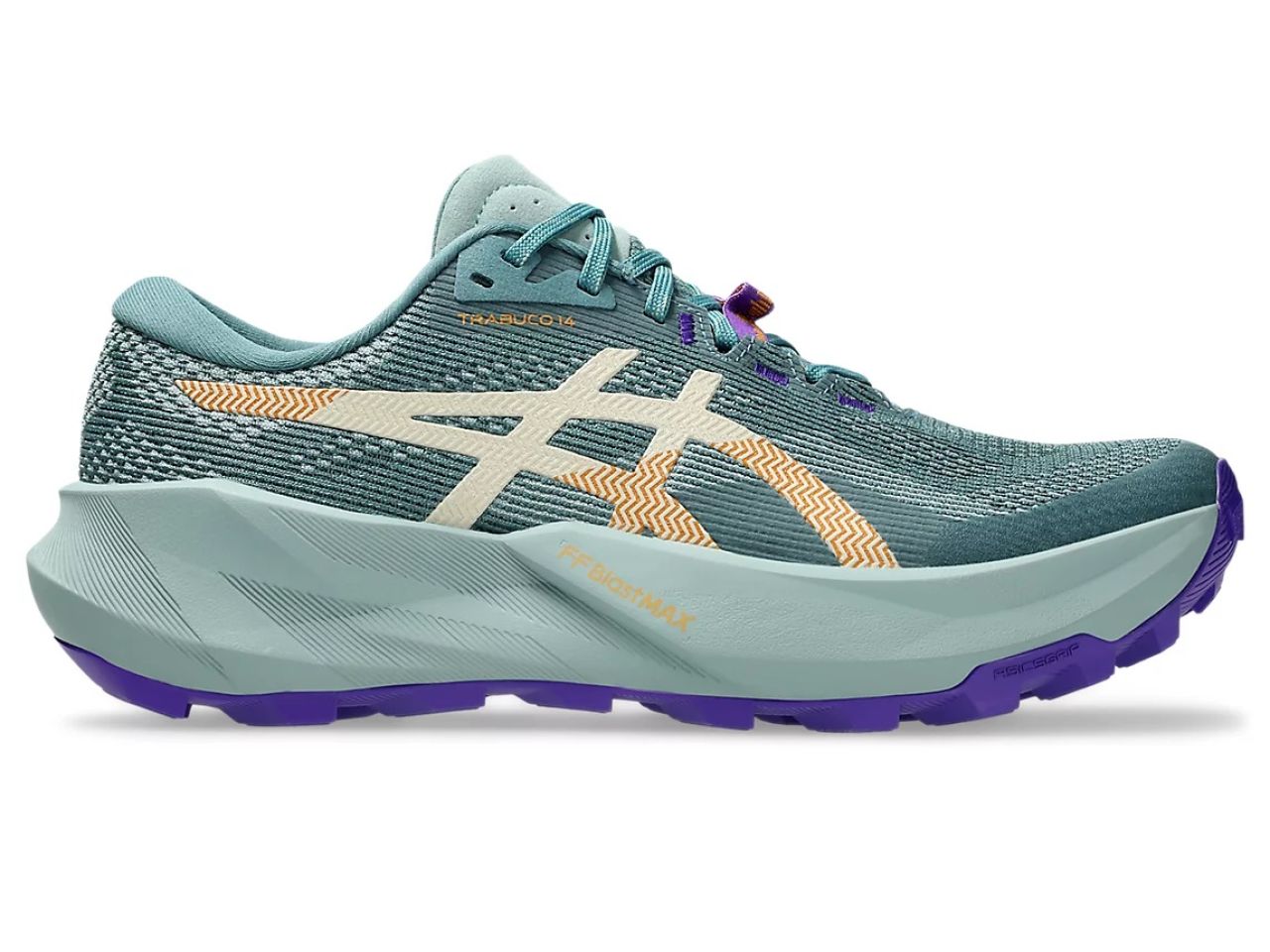 ASICS GEL TRABUCO 14 FOGGY TEAL ET RADIANT AMETHYST  Chaussures de trail