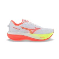 MIZUNO WAVE RIDER 30 WHITE, FLAMINGO CORAL ET LIME PULP  Chaussures de running