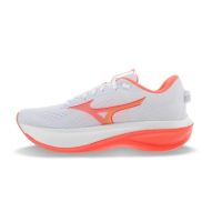 MIZUNO WAVE RIDER 30 WHITE, FLAMINGO CORAL ET LIME PULP  Chaussures de running pas cher