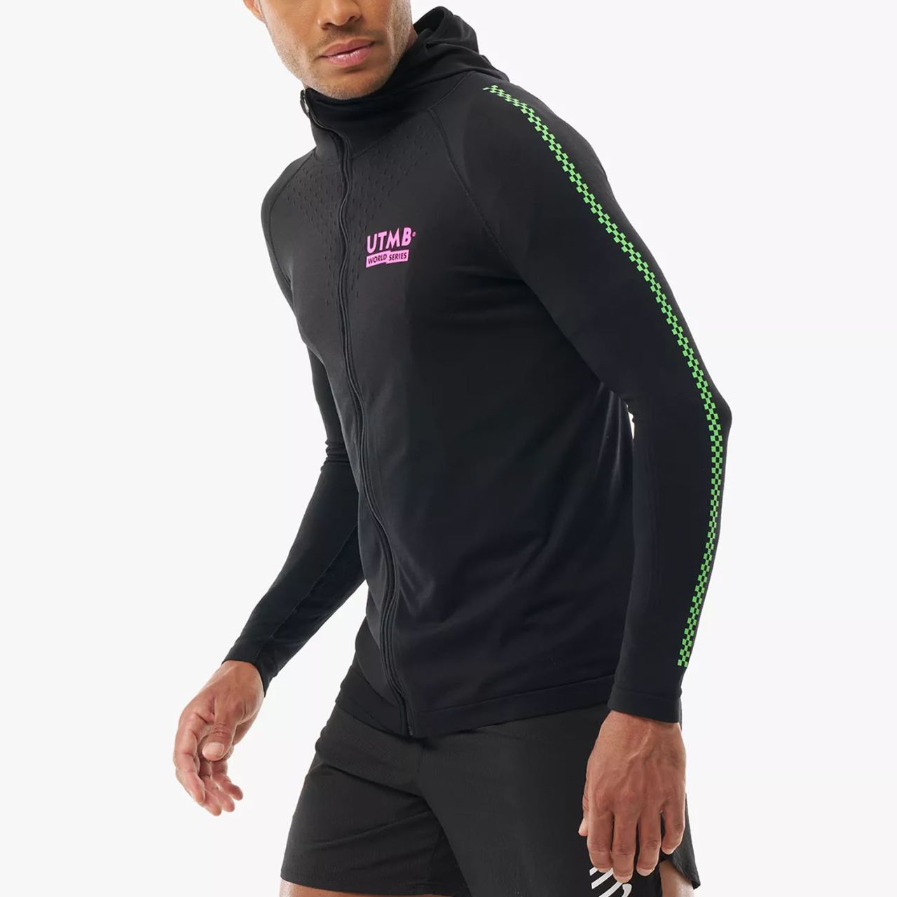 COMPRESSPORT 3D THERMO SEAMLESS HOODIE ZIP UTMB BLACK Sweat zippé