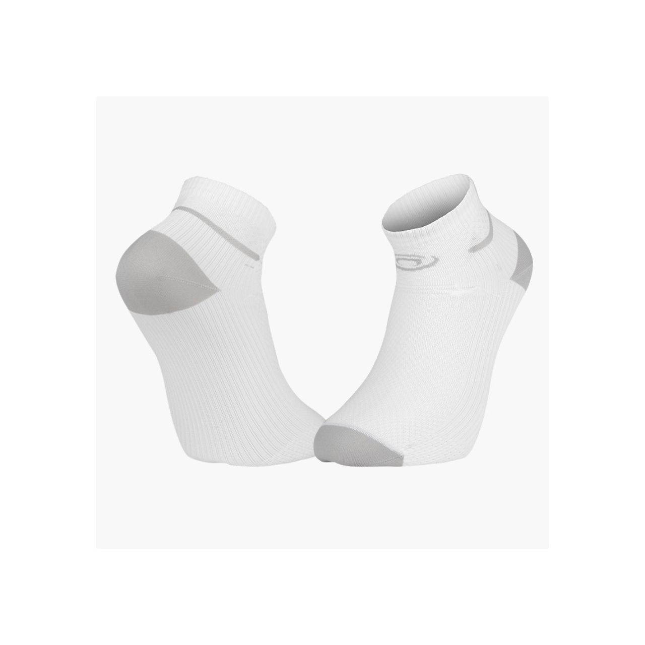 BV SPORT SOQUETTES LIGHT RUN BLANC ET GRIS Chaussettes de running