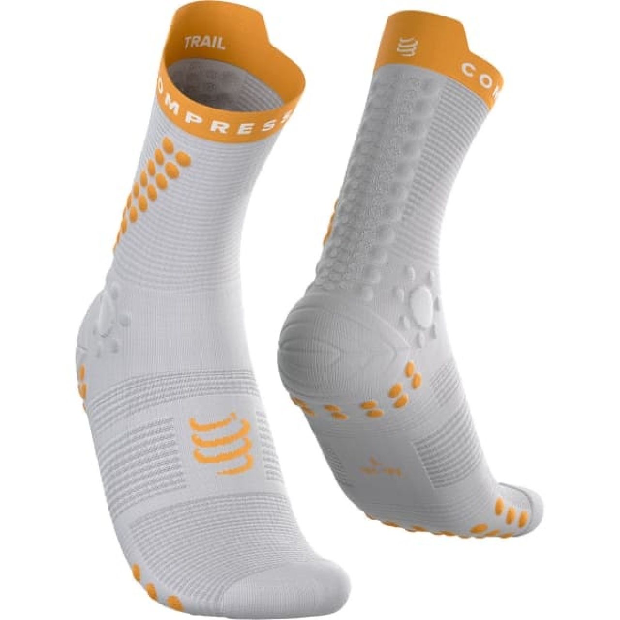 COMPRESSPORT PRO RACING SOCKS V4.0 GRAY VIOLET ET APRICOT Chaussettes running