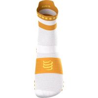 COMPRESSPORT PRO RACING SOCKS V4 WHITE  ET SUNFLOWER Chaussettes running pas cher