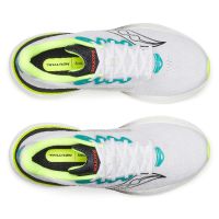 SAUCONY RIDE 19 WHITE ET CITRON Chaussures running pas cher