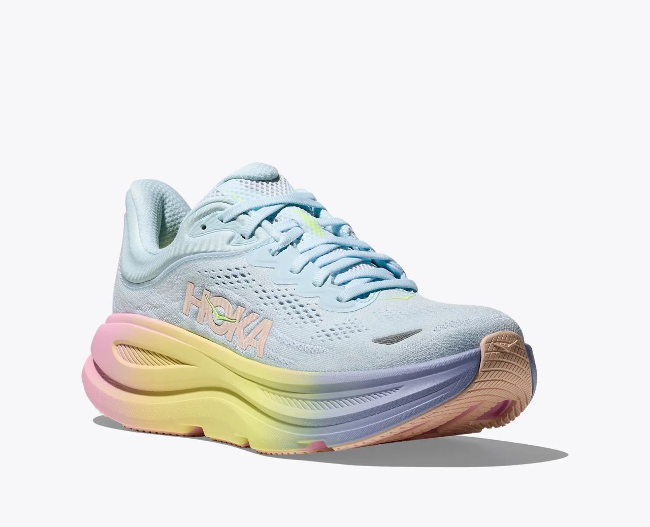 HOKA BONDI 9 GLIMMERING BLUE ET OVERCAST Chaussures de running