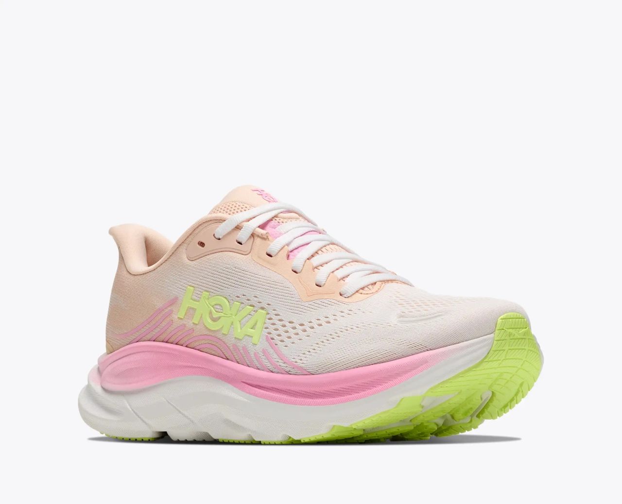 HOKA CLIFTON 11 TANGERINE GLOW ET WHITE Chaussures de running