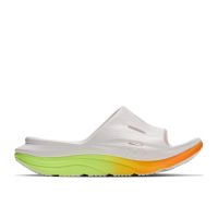 HOKA ORA RECOVERY SLIDE 3 WHITE ET NEON YUZU Chaussures de recuperation pas cher