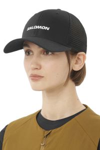 SALOMON LOGO TRUCKER CAP BLACK Casquette sport pas cher