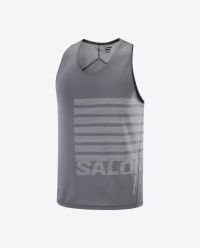 SALOMON SENSE AERO SINGLET GRAPHIC CASTELROCK Tee shirt running