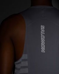 SALOMON SENSE AERO SINGLET GRAPHIC CASTELROCK Tee shirt running pas cher