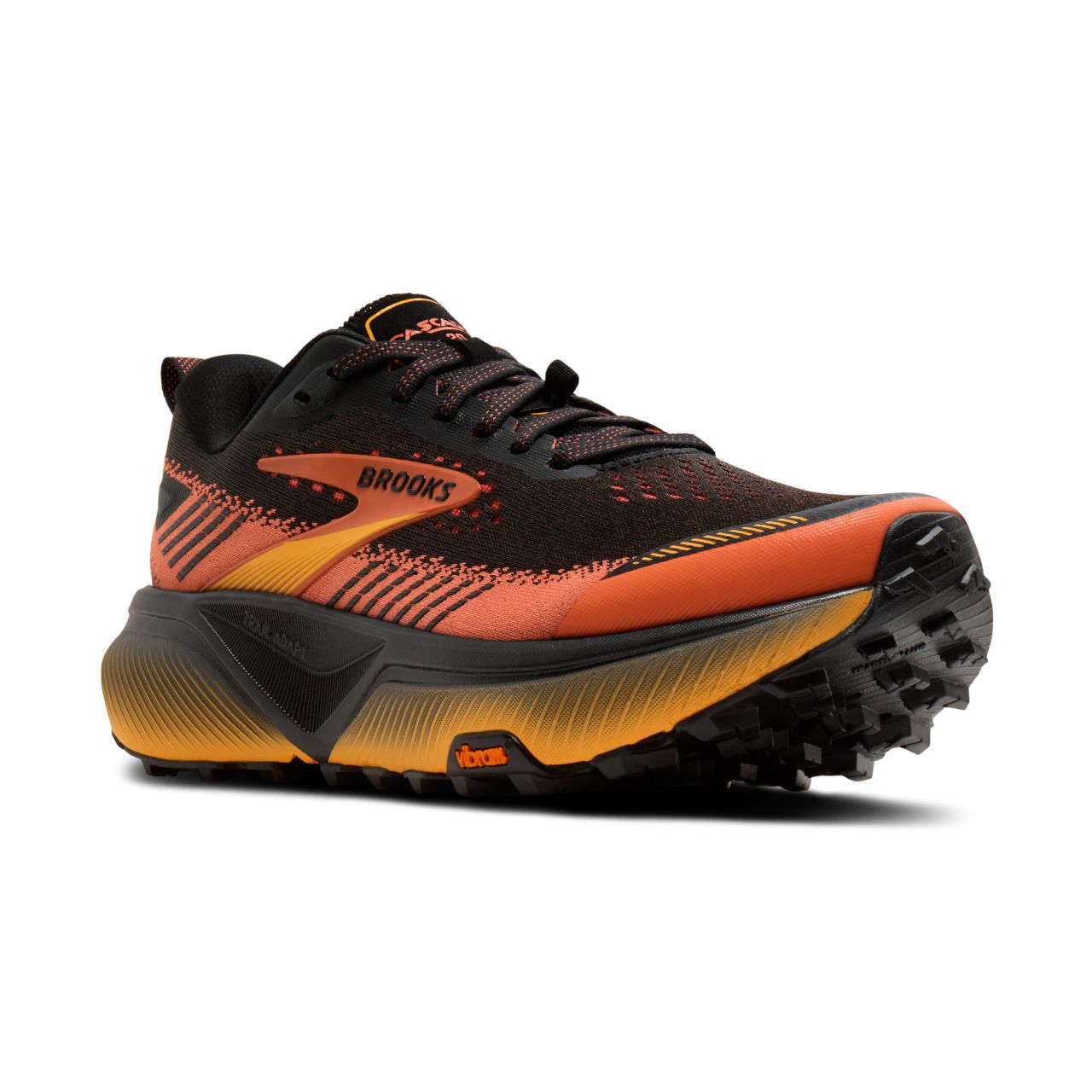 BROOKS CASCADIA 20 BLACK, TIGERLILY ET ORANGE Chaussures de trail