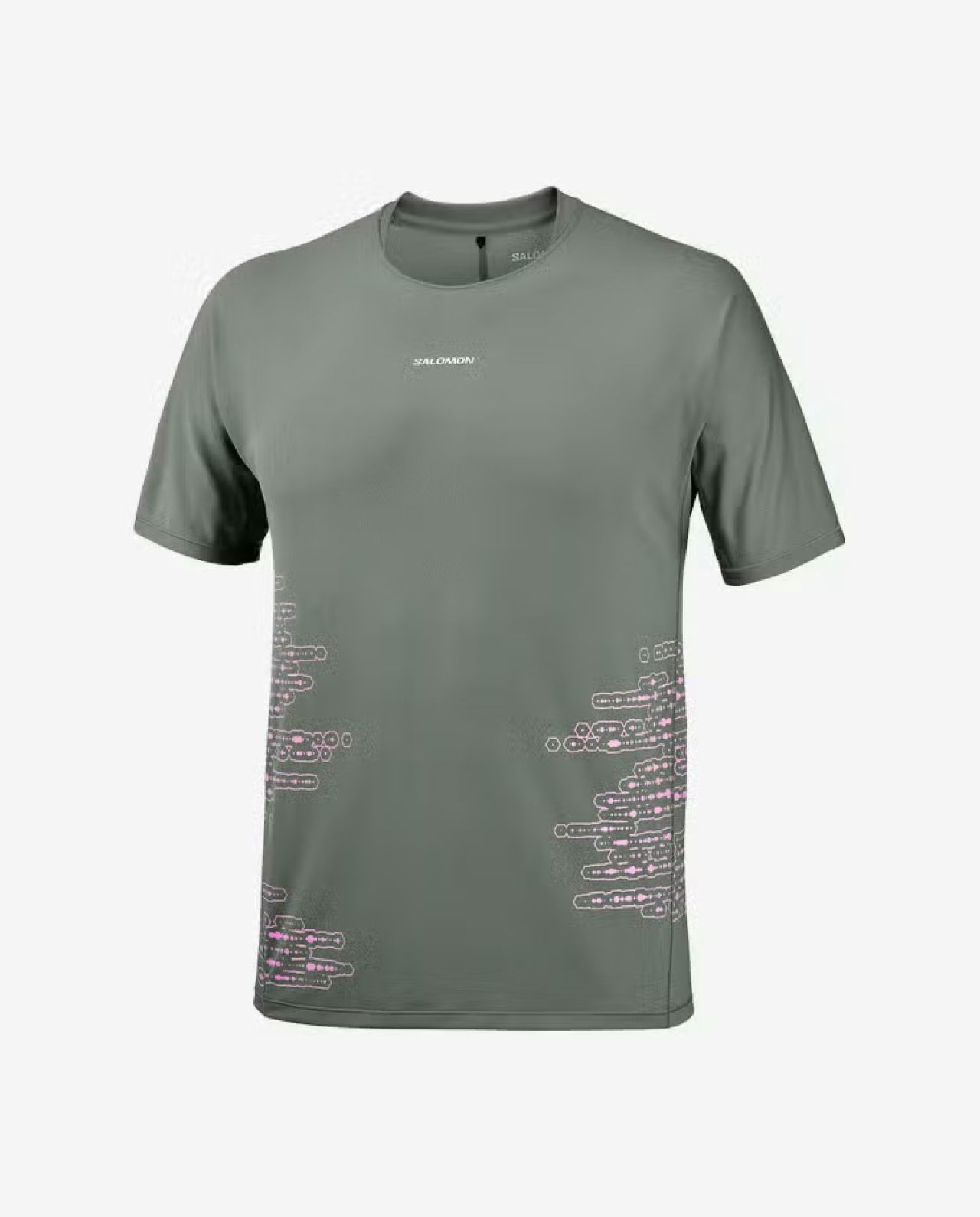 SALOMON SENSE AERO SS TEE GRAPHIC CASTOR GREY ET PINK FROSTING Tee shirt running