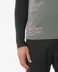 SALOMON SENSE AERO SS TEE GRAPHIC CASTOR GREY ET PINK FROSTING Tee shirt running pas cher