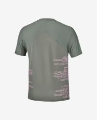 SALOMON SENSE AERO SS TEE GRAPHIC CASTOR GREY ET PINK FROSTING Tee shirt running pas cher