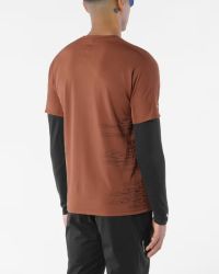 SALOMON SENSE AERO SS TEE GRAPHIC BURNT UMBER ET COFFEE BEAN Tee shirt running pas cher