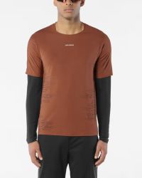 SALOMON SENSE AERO SS TEE GRAPHIC BURNT UMBER ET COFFEE BEAN Tee shirt running pas cher