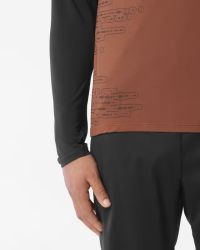 SALOMON SENSE AERO SS TEE GRAPHIC BURNT UMBER ET COFFEE BEAN Tee shirt running pas cher